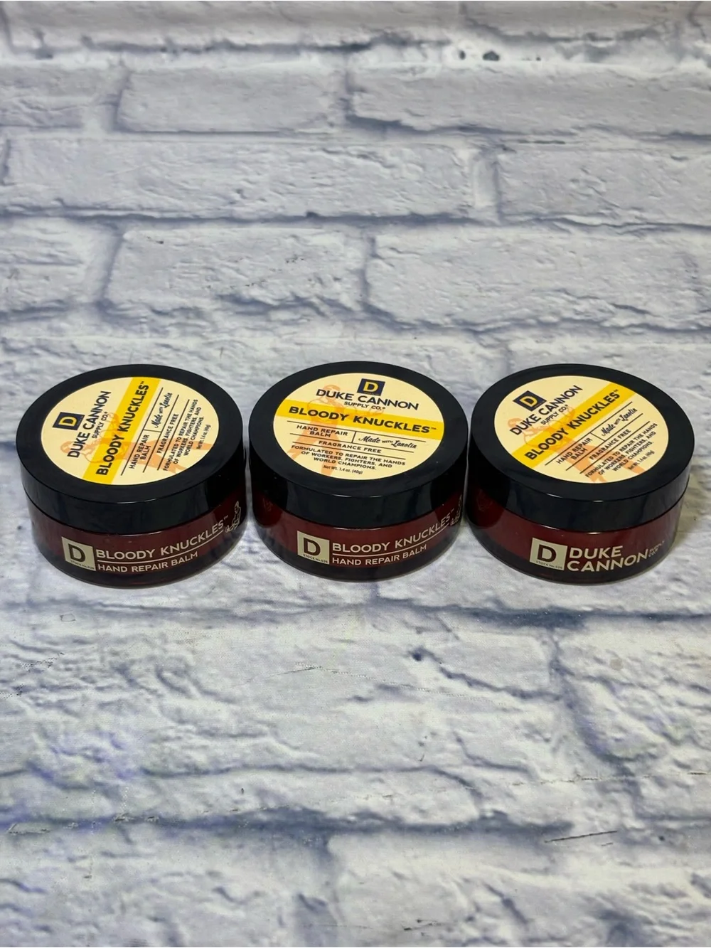 Duke Cannon Bloody Knuckles Hand Repair Balm 1.4oz each Lot Of 3 Fragrance Free.